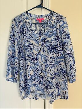 Lilly Pulitzer Silk Elsa Top - Resort White Don’t Be Jelly Medium